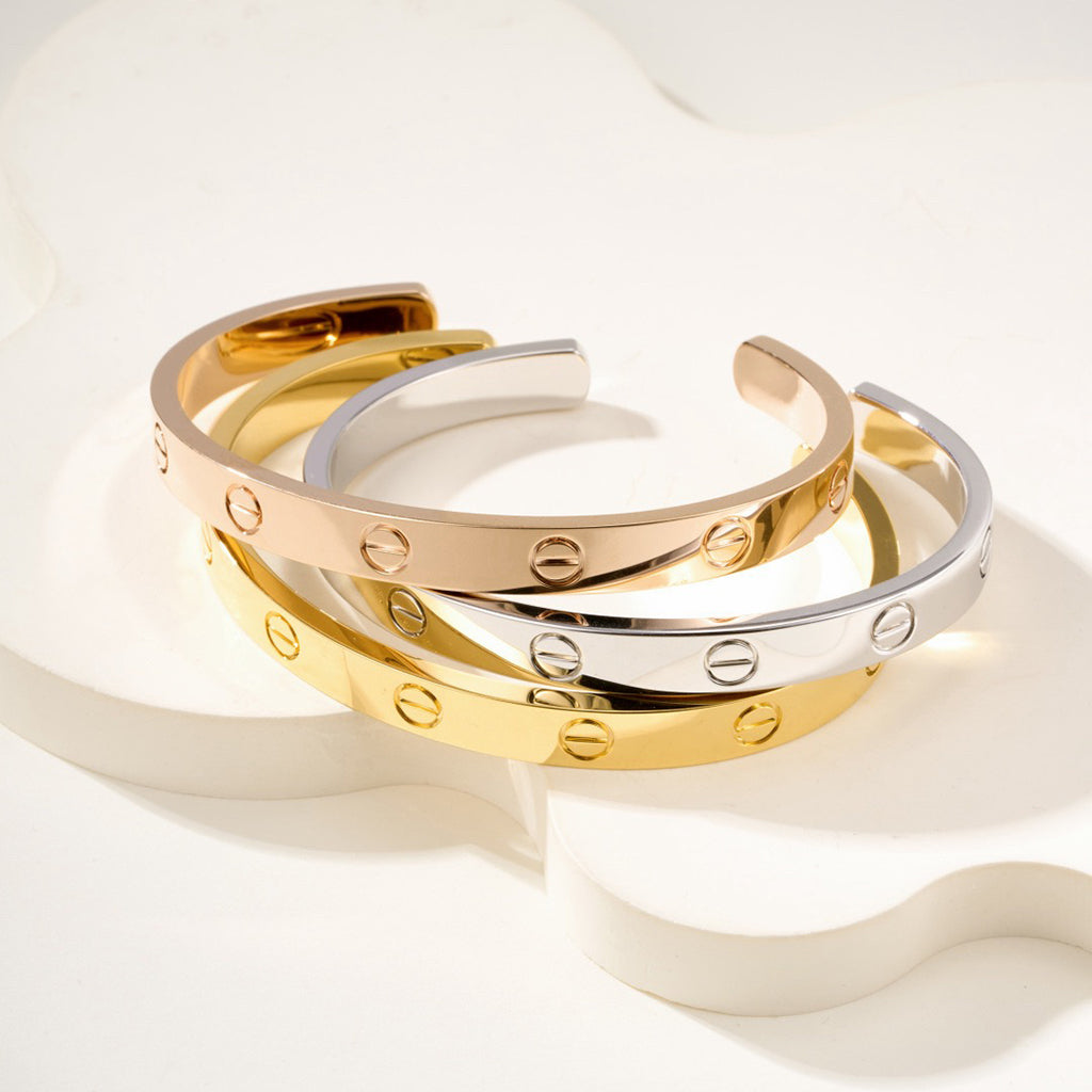 [LUXE JEWELRY] LOVE BRACELET 6.1MM OPEN CUFF