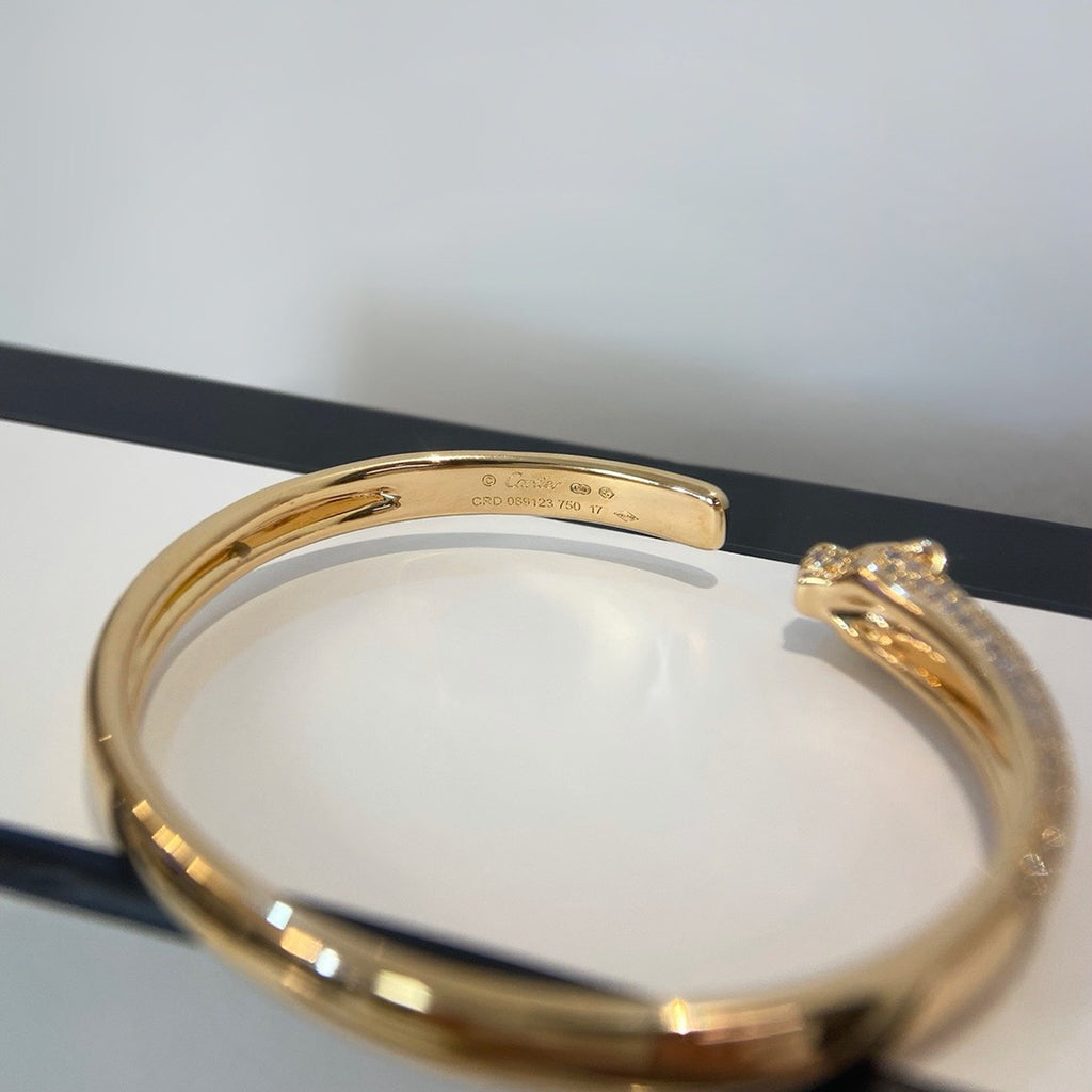 [LUXE JEWELRY] PANTHERE HALF DIAMOND OPEN BRACELET