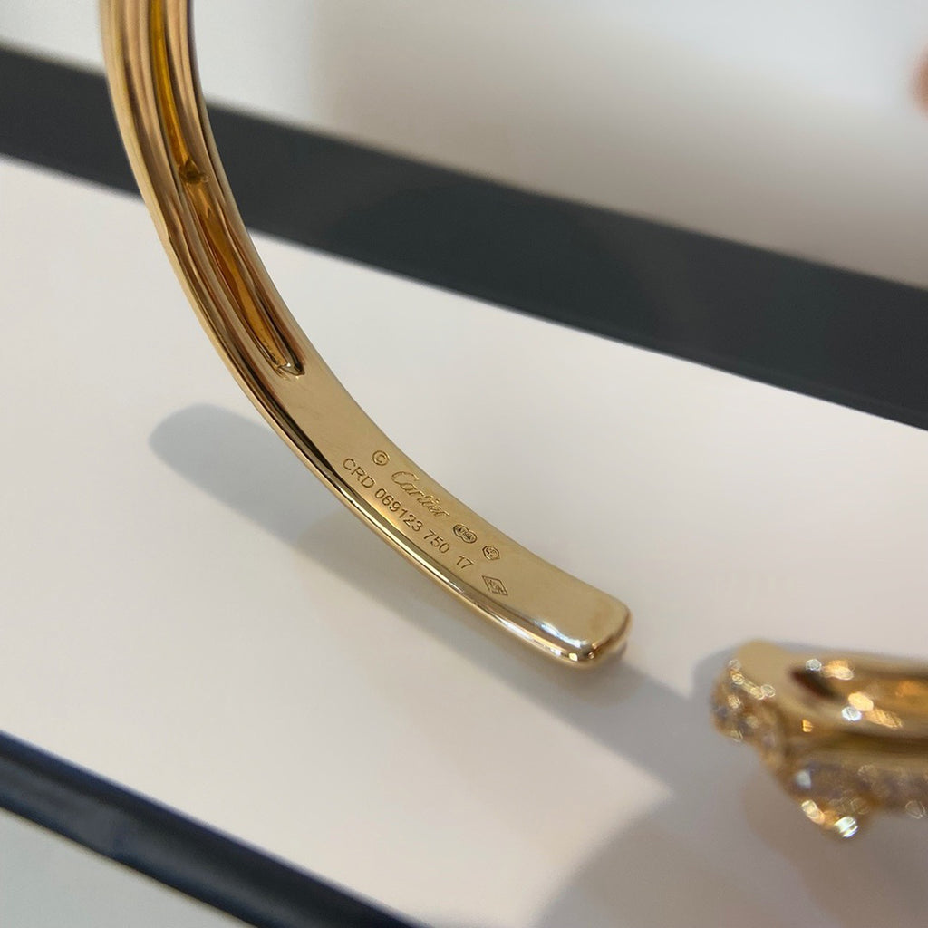 [LUXE JEWELRY] PANTHERE HALF DIAMOND OPEN BRACELET