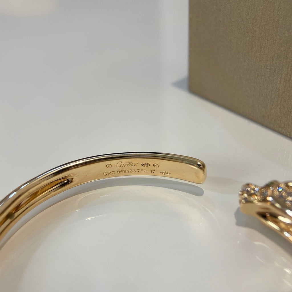 [LUXE JEWELRY] PANTHERE HALF DIAMOND OPEN BRACELET