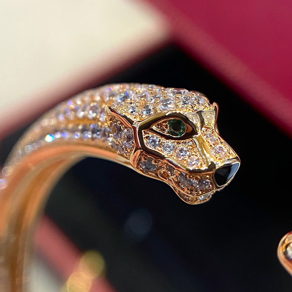 [LUXE JEWELRY] PANTHERE HALF DIAMOND OPEN BRACELET