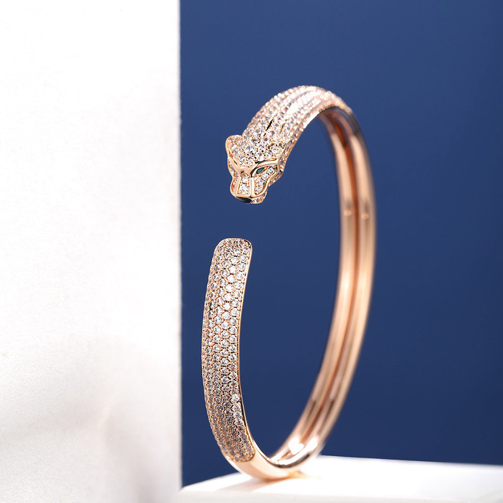 [LUXE JEWELRY] PANTHERE FULL DIAMOND OPEN BRACELET