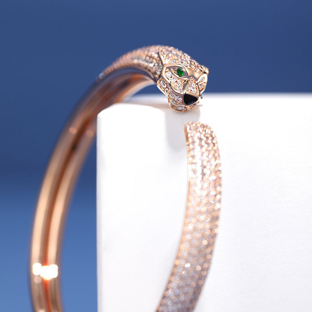 [LUXE JEWELRY] PANTHERE FULL DIAMOND OPEN BRACELET