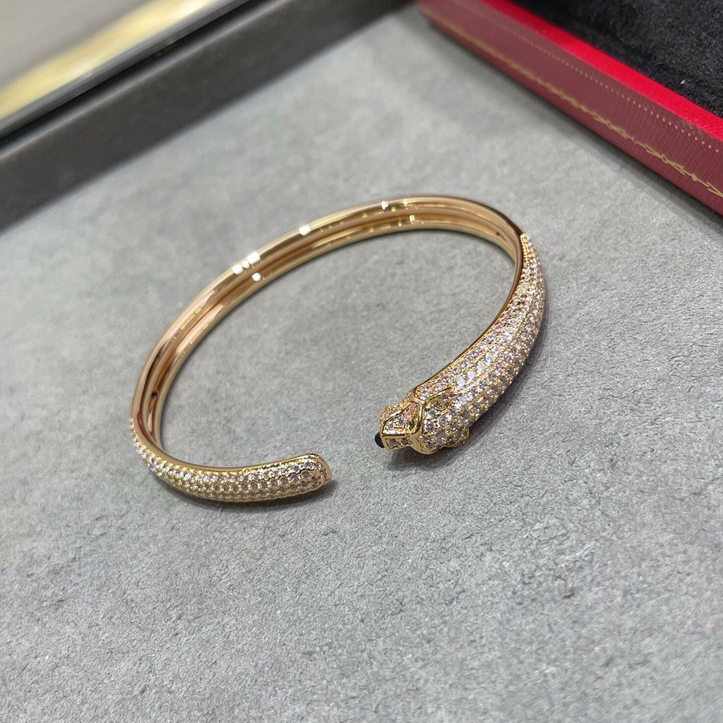 [LUXE JEWELRY] PANTHERE FULL DIAMOND OPEN BRACELET