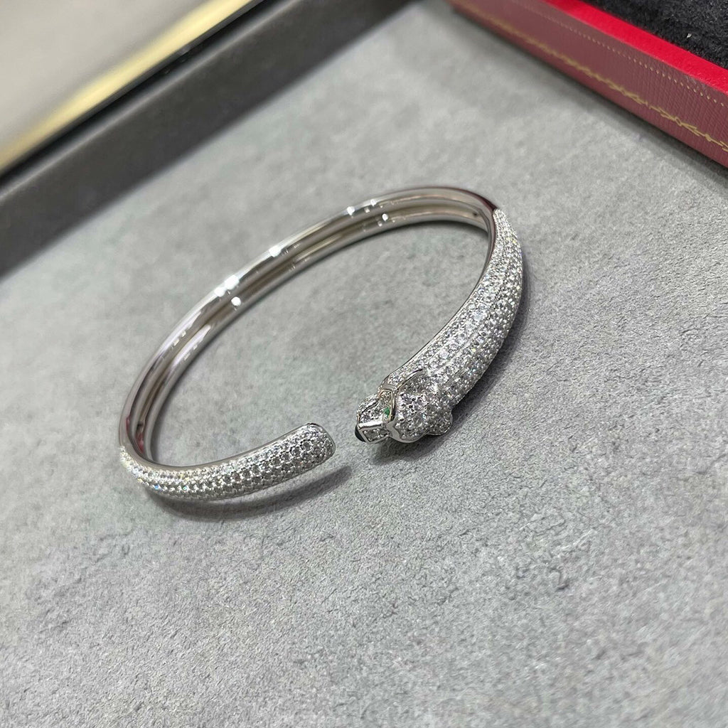 [LUXE JEWELRY] PANTHERE FULL DIAMOND OPEN BRACELET