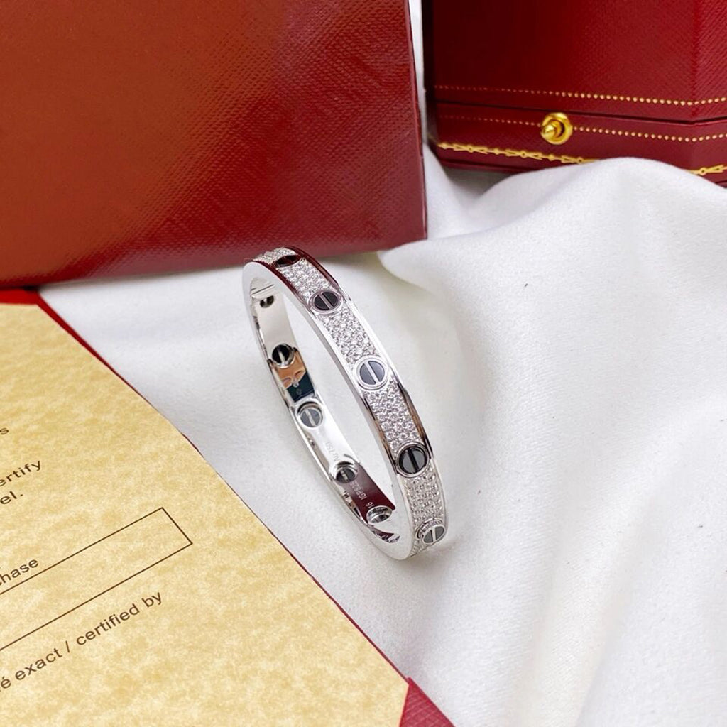 [LUXE JEWELRY] LOVE BRACELET 6.1MM DIAMOND-PAVED CERAMIC