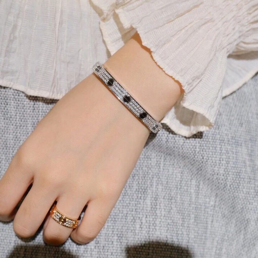 [LUXE JEWELRY] LOVE BRACELET 6.1MM DIAMOND-PAVED CERAMIC