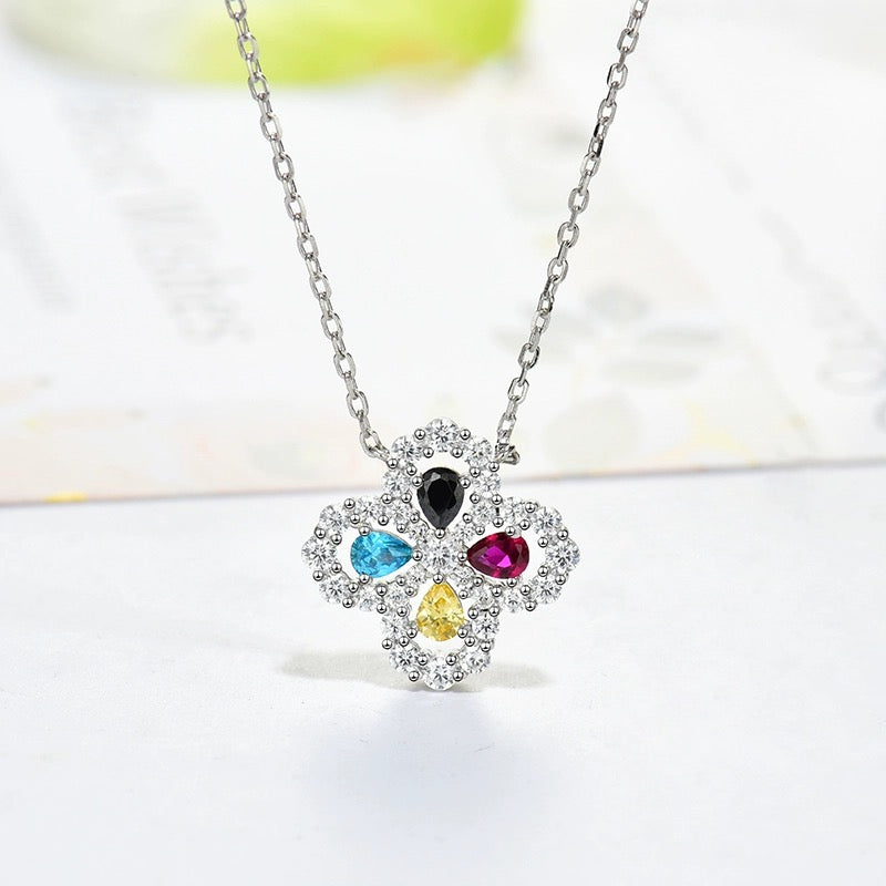 [LUXE JEWELRY]LOOP NECKLACE FULL MOTIF DIAMOND 16MM MULTIPLE COLORS