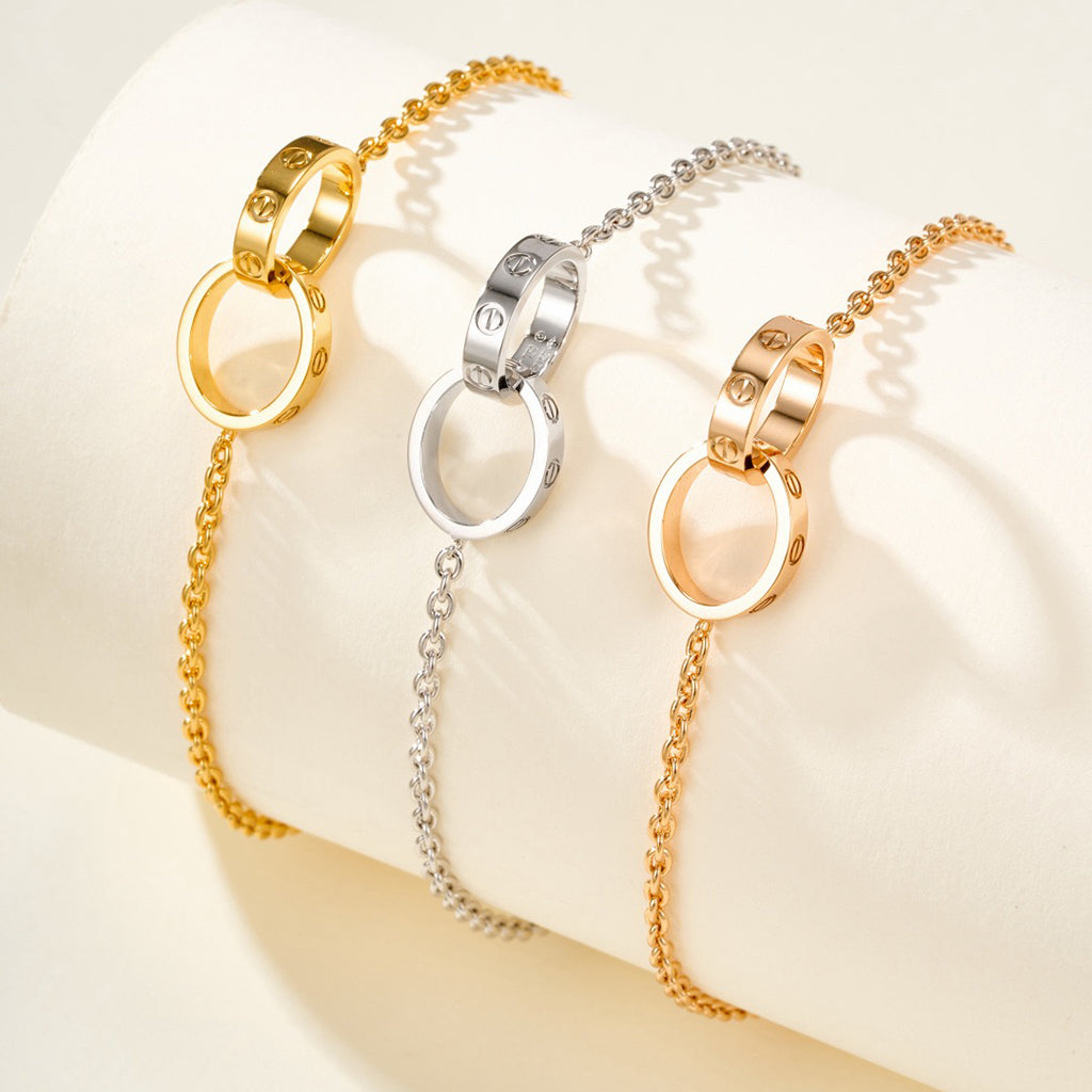 [LUXE JEWELRY] LOVE BRACELET DOUBLE RING