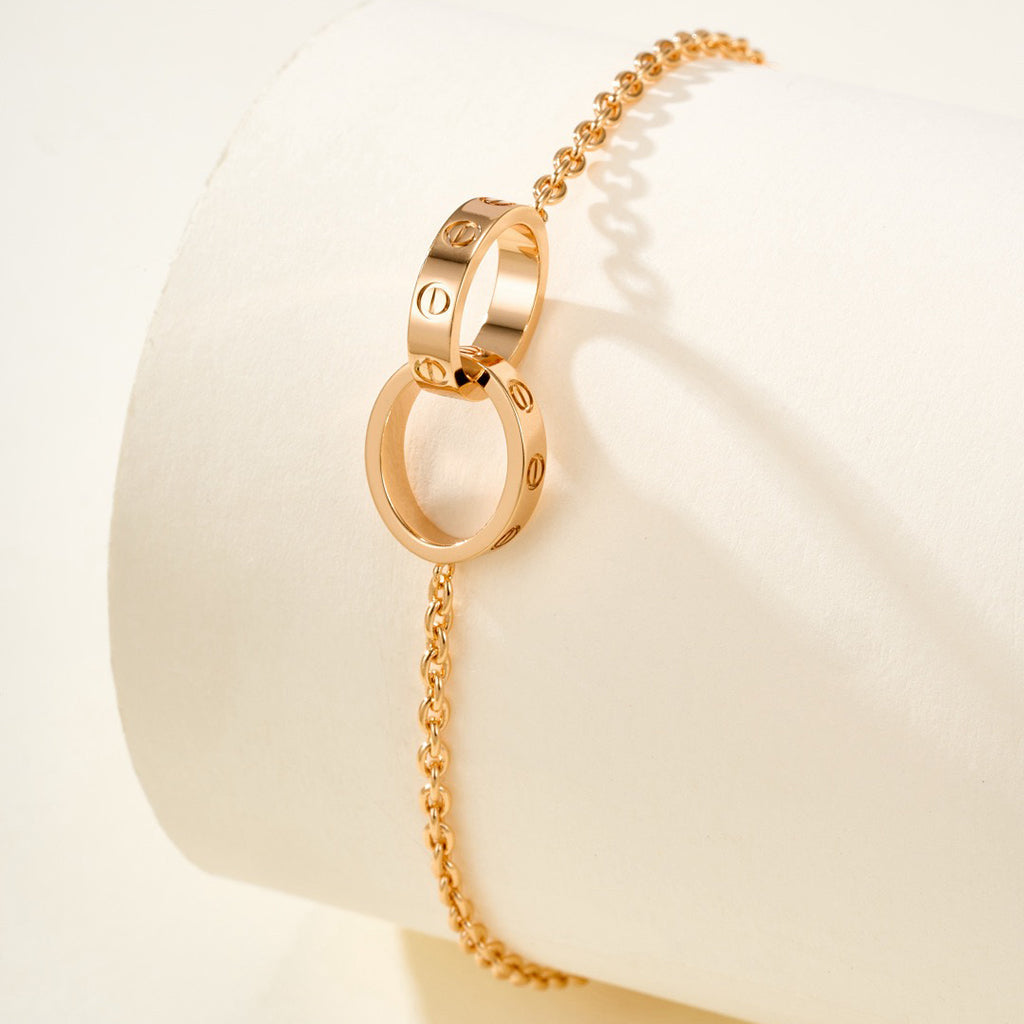 [LUXE JEWELRY] LOVE BRACELET DOUBLE RING