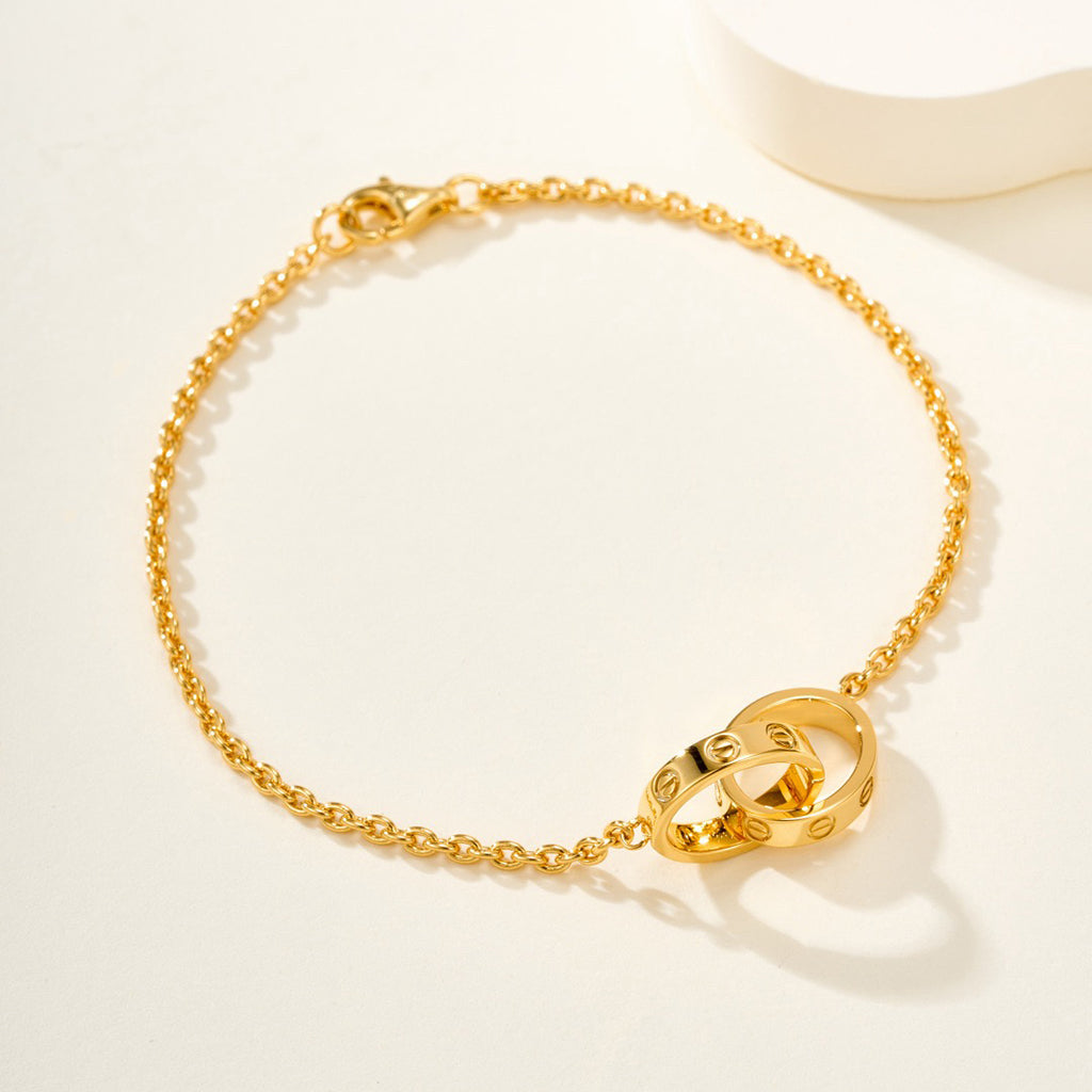 [LUXE JEWELRY] LOVE BRACELET DOUBLE RING