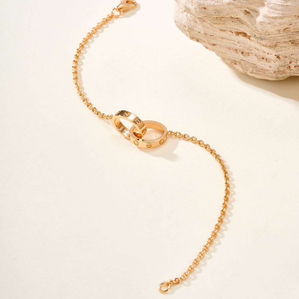 [LUXE JEWELRY] LOVE BRACELET DOUBLE RING