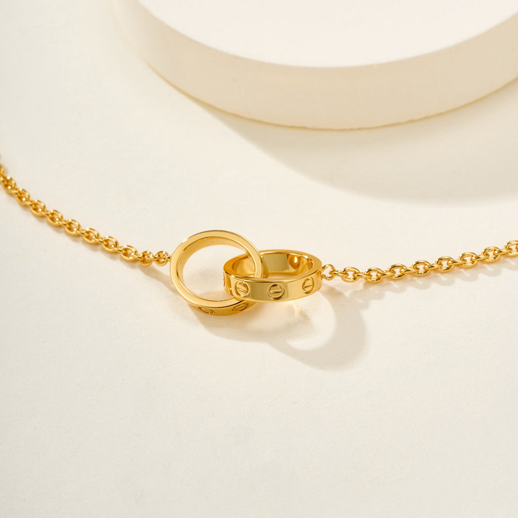 [LUXE JEWELRY] LOVE BRACELET DOUBLE RING