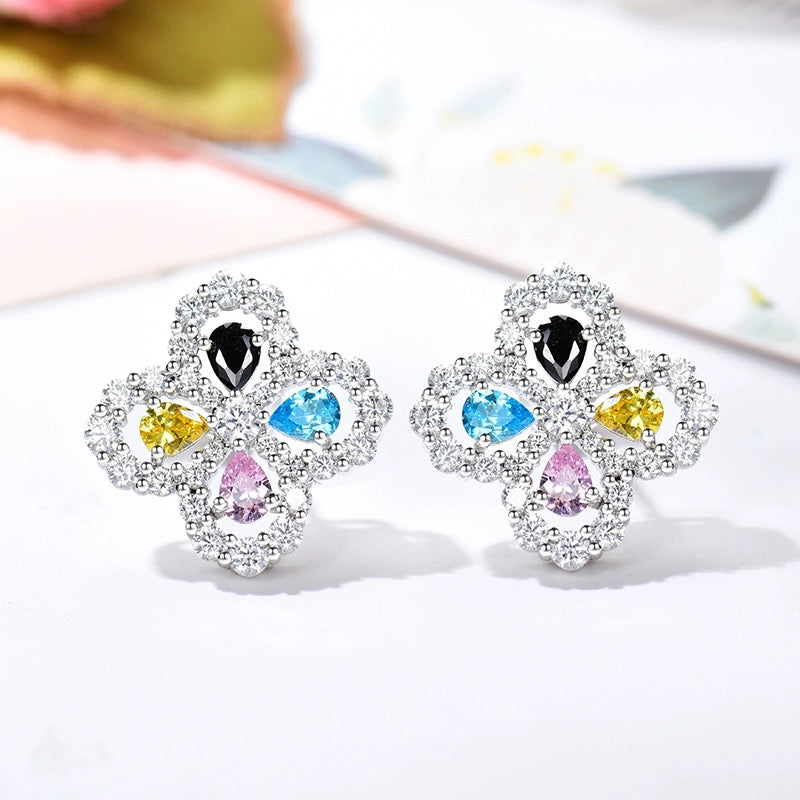 [LUXE JEWELRY]LOOP EARRINGS FULL MOTIF DIAMOND 16MM