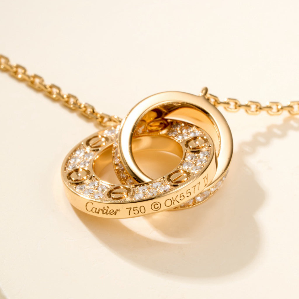[LUXE JEWELRY] LOVE DOUBLE RING FULL DIAMOND BRACELET