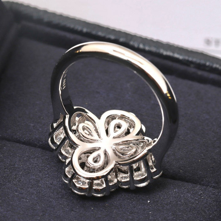 [LUXE JEWELRY]LOOP RING FULL MOTIF DIAMOND 16MM SILVE