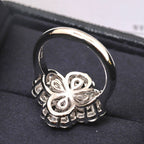 [LUXE JEWELRY]LOOP RING FULL MOTIF DIAMOND 16MM SILVE