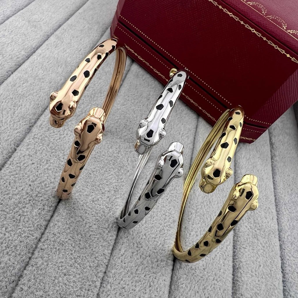 [LUXE JEWELRY] PANTHERE DOUBLE HEADED OPEN BRACELET