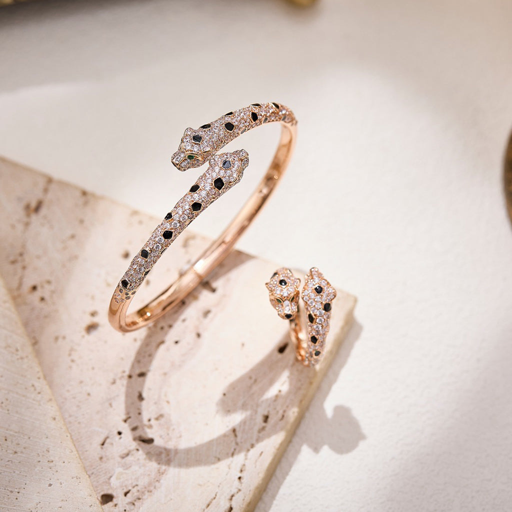[LUXE JEWELRY] PANTHERE DOUBLE HEADED FULL DIAMOND  RING