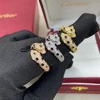[LUXE JEWELRY] PANTHERE DOUBLE HEADED FULL DIAMOND  RING