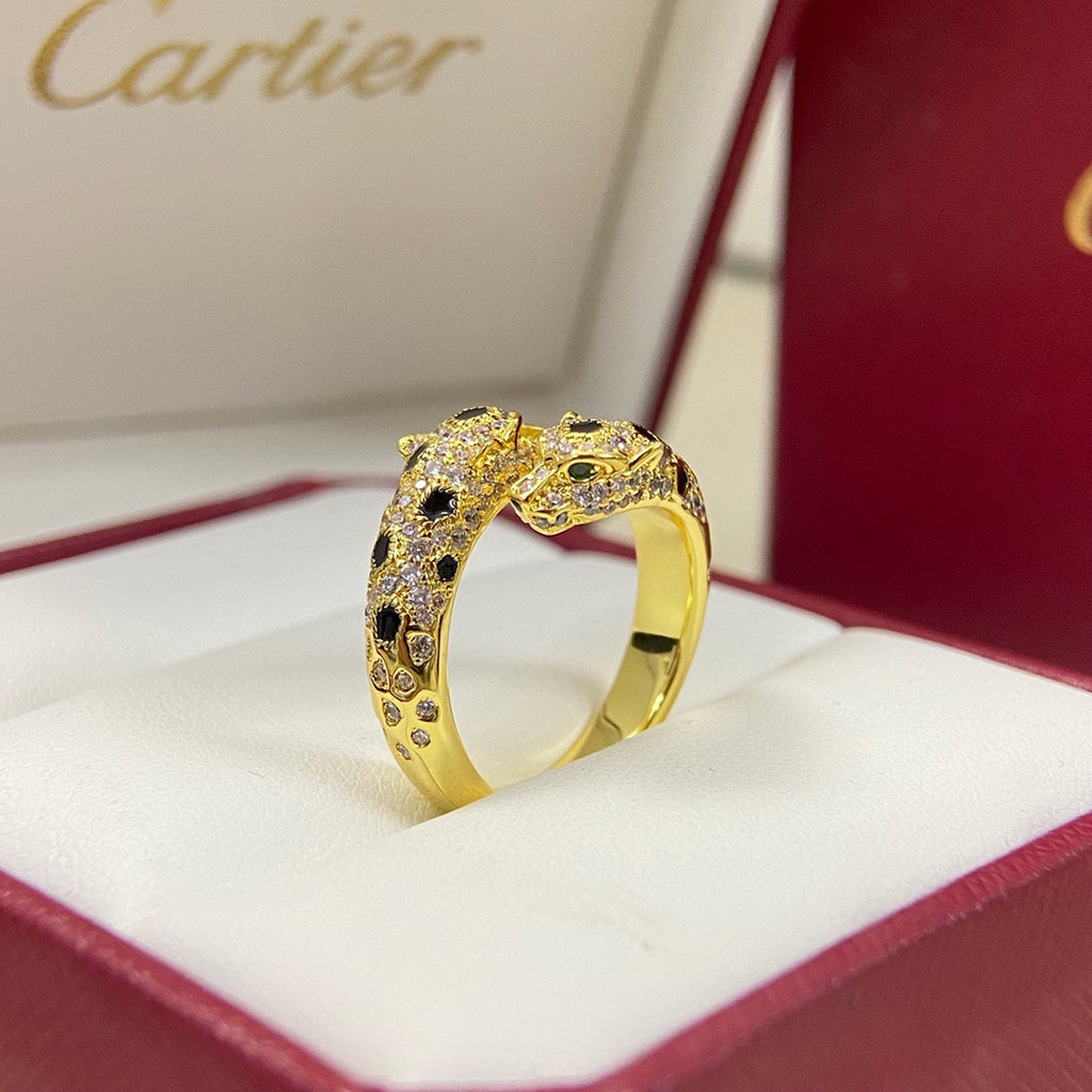 [LUXE JEWELRY] PANTHERE DOUBLE HEADED FULL DIAMOND  RING