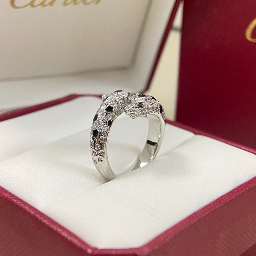 [LUXE JEWELRY] PANTHERE DOUBLE HEADED FULL DIAMOND  RING