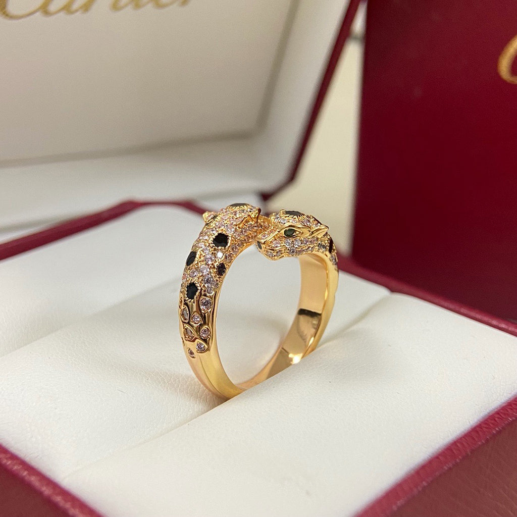 [LUXE JEWELRY] PANTHERE DOUBLE HEADED FULL DIAMOND  RING