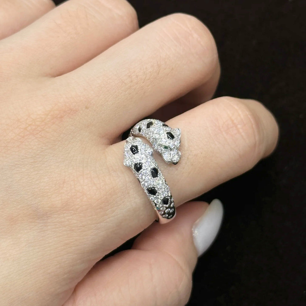 [LUXE JEWELRY] PANTHERE DOUBLE HEADED FULL DIAMOND  RING