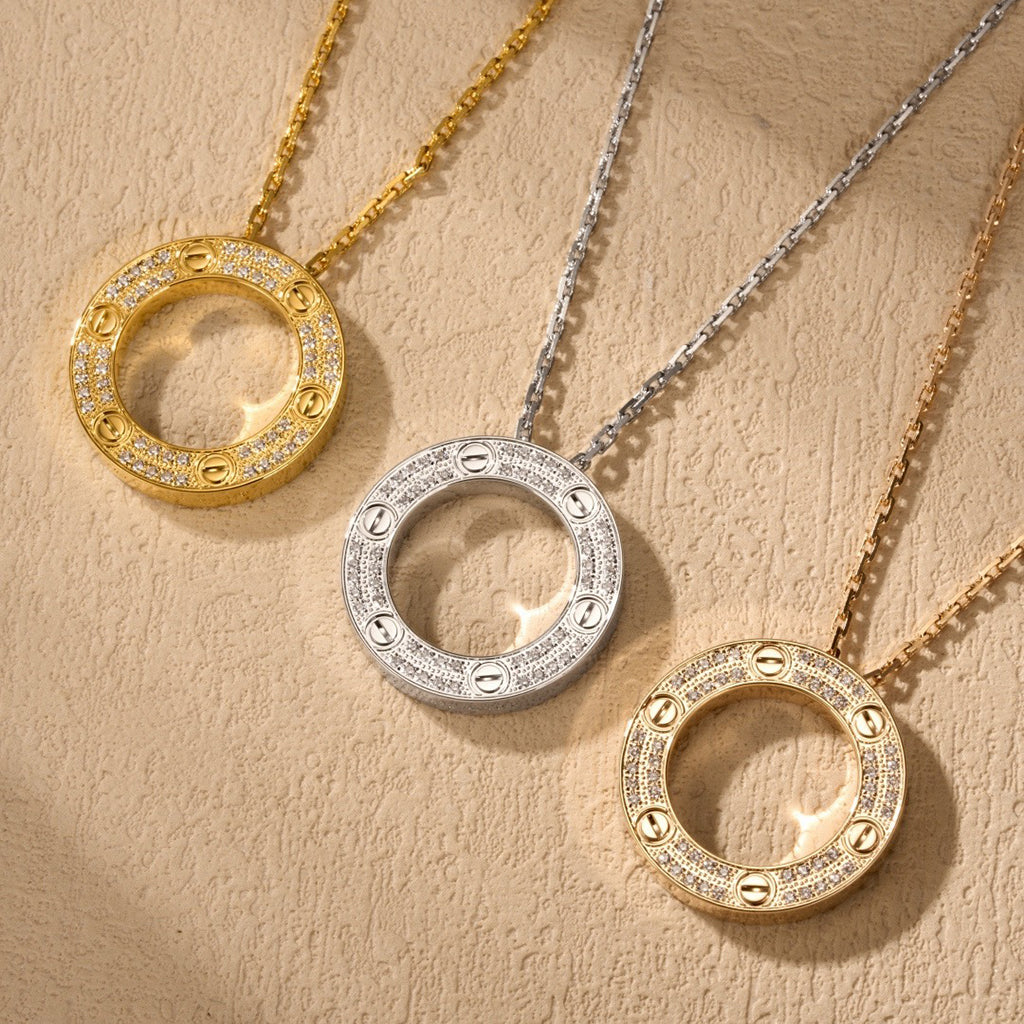 [LUXE JEWELRY] LOVE NECKLACE 16MM  FULL DIAMOND