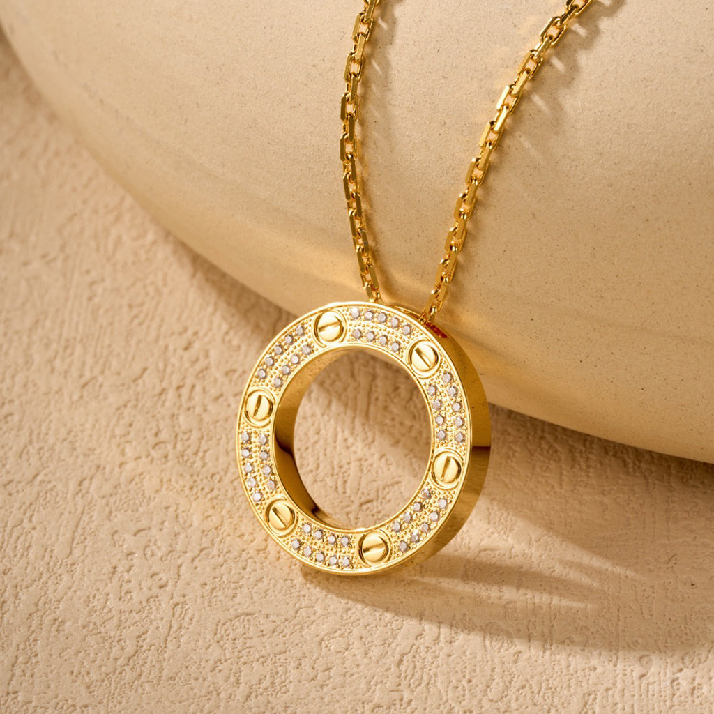 [LUXE JEWELRY] LOVE NECKLACE 16MM  FULL DIAMOND