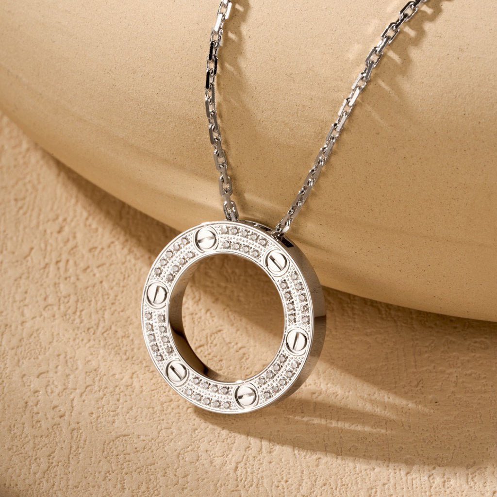 [LUXE JEWELRY] LOVE NECKLACE 16MM  FULL DIAMOND