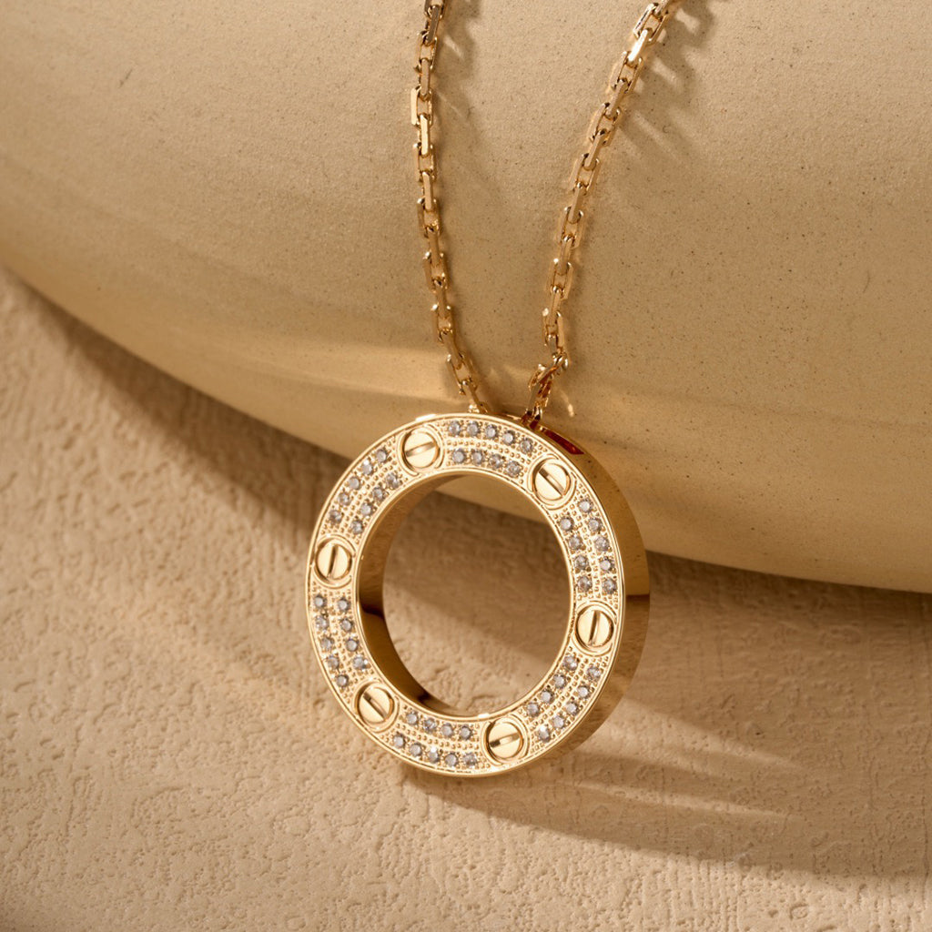 [LUXE JEWELRY] LOVE NECKLACE 16MM  FULL DIAMOND