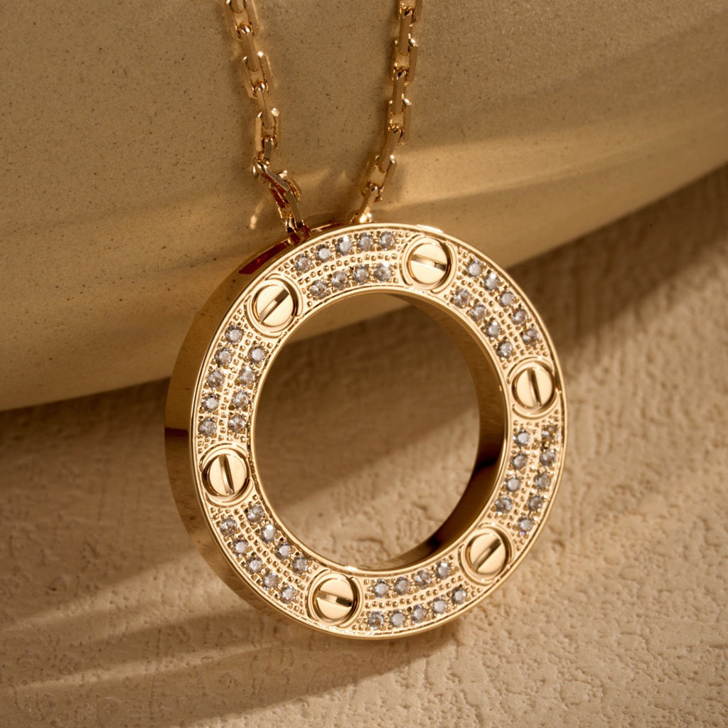[LUXE JEWELRY] LOVE NECKLACE 16MM  FULL DIAMOND