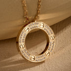 [LUXE JEWELRY] LOVE NECKLACE 16MM  FULL DIAMOND