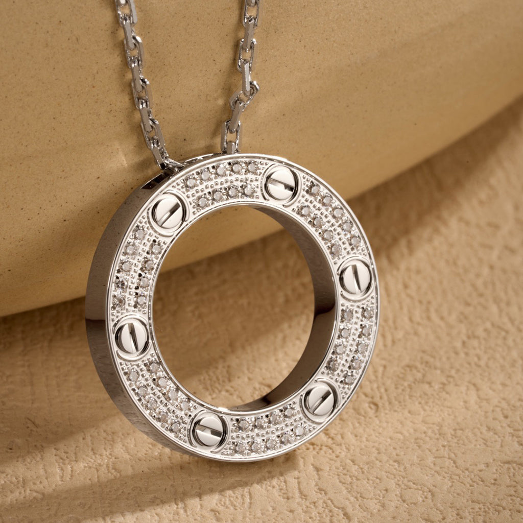 [LUXE JEWELRY] LOVE NECKLACE 16MM  FULL DIAMOND