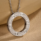 [LUXE JEWELRY] LOVE NECKLACE 16MM  FULL DIAMOND
