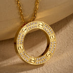 [LUXE JEWELRY] LOVE NECKLACE 16MM  FULL DIAMOND