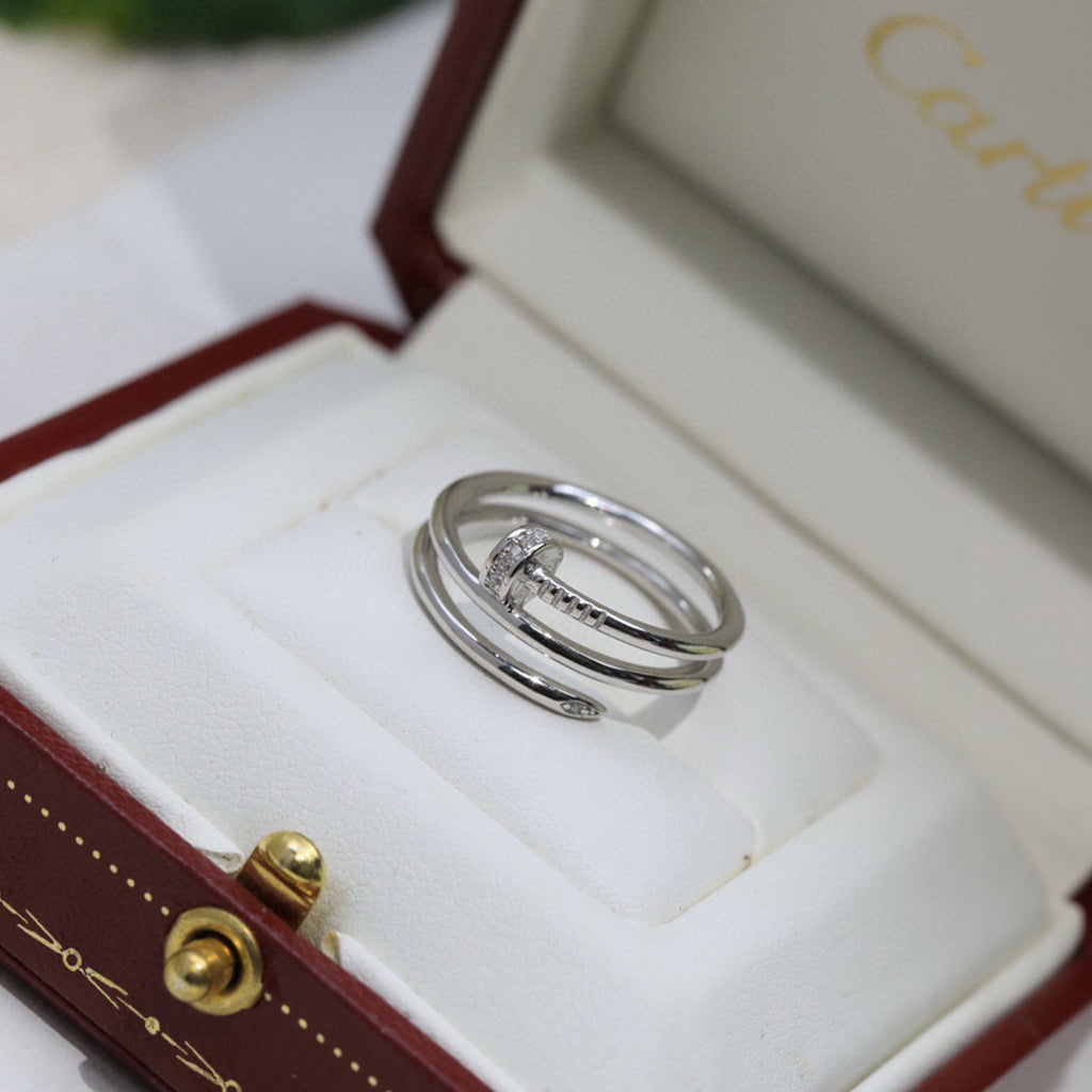 [LUXE JEWELRY] JUSTE RING 4.8MM HALF DIAMOND