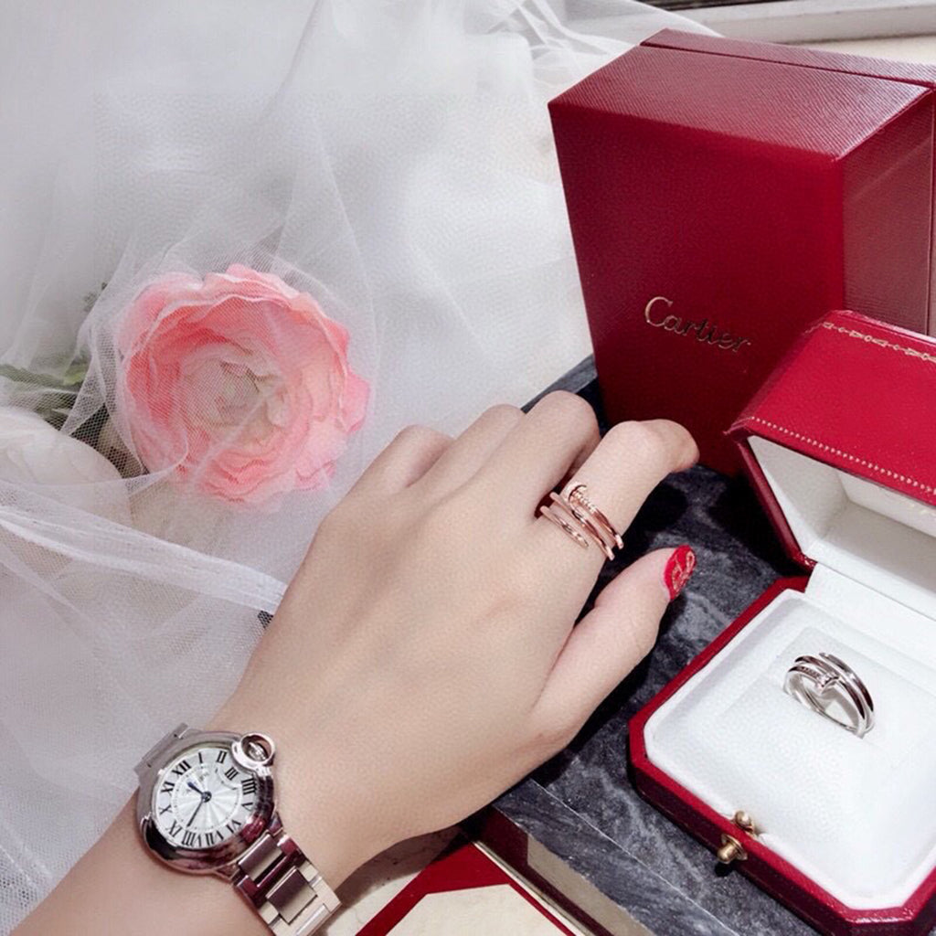 [LUXE JEWELRY] JUSTE RING 4.8MM HALF DIAMOND