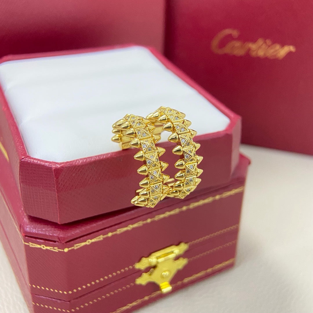 [LUXE JEWELRY] CLASH 6.4MM FULL DIAMOND SMALL EARRINGS