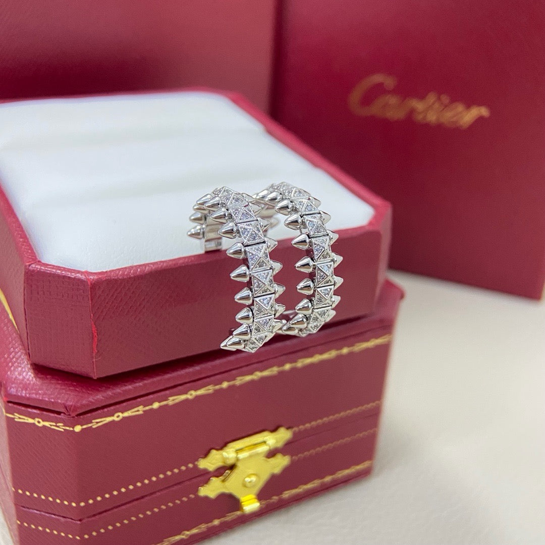 [LUXE JEWELRY] CLASH 6.4MM FULL DIAMOND SMALL EARRINGS