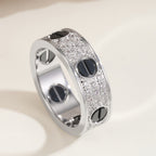 [LUXE JEWELRY] LOVE RING 5.5MM DIAMONDS PAVED CERAMIC