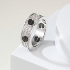 [LUXE JEWELRY] LOVE RING 5.5MM DIAMONDS PAVED CERAMIC