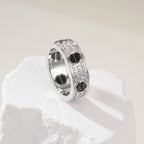 [LUXE JEWELRY] LOVE RING 5.5MM DIAMONDS PAVED CERAMIC