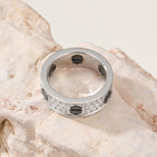 [LUXE JEWELRY] LOVE RING 5.5MM DIAMONDS PAVED CERAMIC