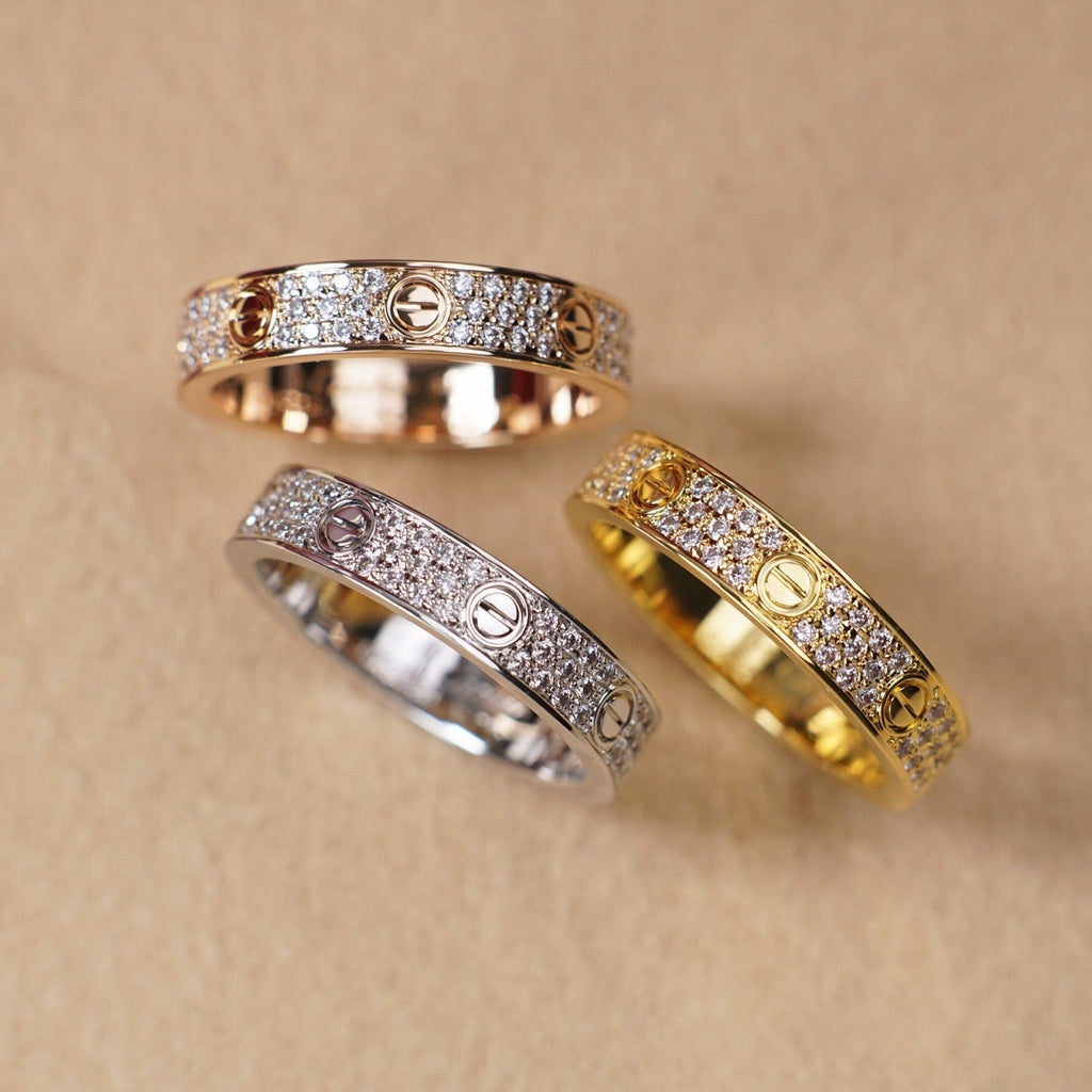 [LUXE JEWELRY] LOVE RING 4.0MM DIAMOND PAVED