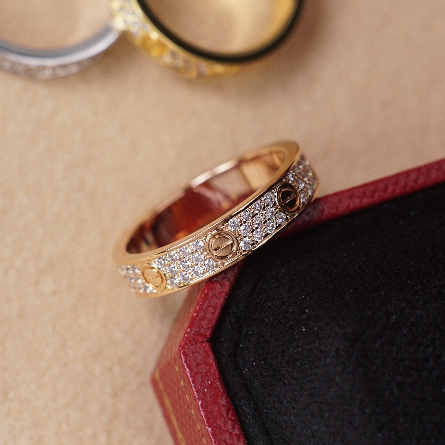 [LUXE JEWELRY] LOVE RING 4.0MM DIAMOND PAVED