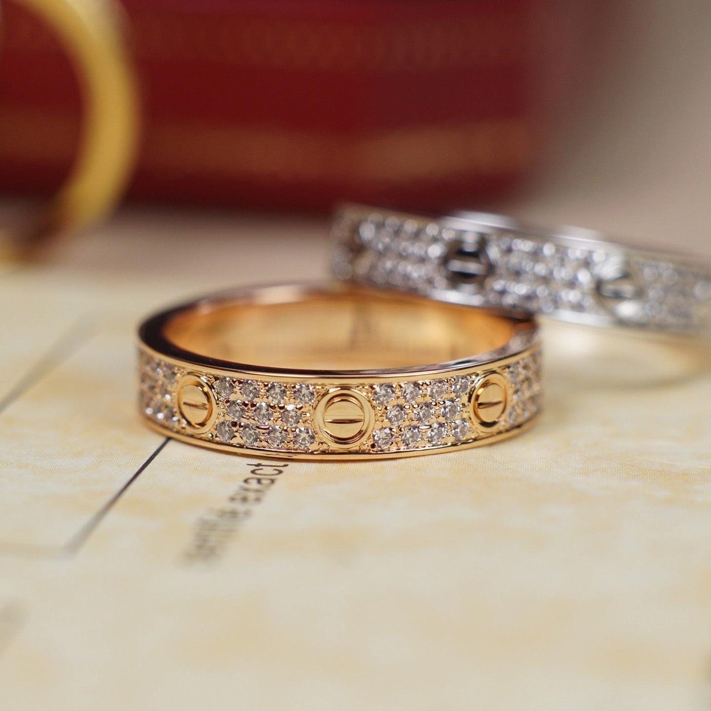 [LUXE JEWELRY] LOVE RING 4.0MM DIAMOND PAVED