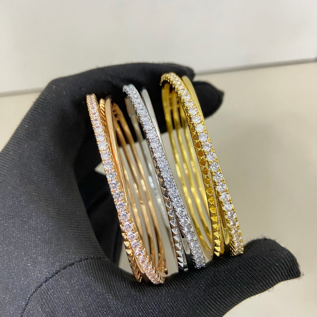 [LUXE JEWELRY] ETINCELLE HALF-PAVED DIAMOND BRACELET
