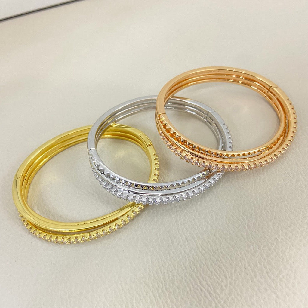 [LUXE JEWELRY] ETINCELLE HALF-PAVED DIAMOND BRACELET